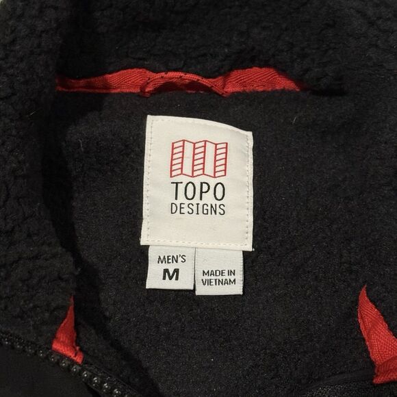 Topo Designs Subalpine Jacket Mens M Black Full Zip Fleece Sherpa Branded Coat - Picture 4 of 5
